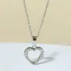 Explosiones Transfronterizas Collar con Forma de Corazón de Acero de Titanio para Mujer Simple Lujo Ligero Sentido de Alta Gama Joyería de Color Neutro de Nicho Otoño e Invierno