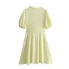 2024 Primavera estilo europeo y americano ropa de mujer nueva textura manga abullonada estilo mini vestido camisa 5432