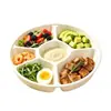 Bandeja de servir dividida transfronteriza, bandeja de cinco compartimentos, bandeja de frutas para el hogar, plato para perder peso, bandeja para preparación de alimentos, bandeja portátil dividida para dulces y nueces