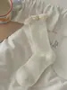 Meias de Crochê Renda Doce Meia-Panturrilha Estilo Ballet Meninas Meia de Fio Duplo Meias de Algodão Atacado