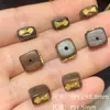 Accesorios de Madera de Agar Natural Pulsera de Plata S925 Chapada en Oro Accesorios para Pulsera Cuentas Espaciadoras Hechas a Mano para DIY Productos Semiacabados