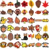 Clip para bolígrafo de PVC de pavo de dibujos animados del Día de Acción de Gracias transfronterizo, clip decorativo DIY para lápiz de hoja de arce de otoño, piña, pajilla