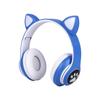 Fones de ouvido sem fio Bluetooth para celular STN-28 com cabeça de pata de gato, fones de ouvido coloridos com orelhas de gato, voz ao vivo