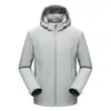 Chaquetas Soft Shell Suaves para Hombre y Mujer para Exteriores de Otoño e Invierno, Chaquetas Soft Shell con Capucha y Cuello Alto Cortavientos e Impermeables, Chaquetas de Montañismo con Forro de Terciopelo