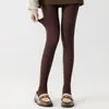 Medias de Rayas Verticales de Color Claro 120D para Primavera y Otoño para Mujer, de Cintura Alta, Adelgazantes, Cálidas, Pantalones Adelgazantes para Piernas, Compresión Ligera, Blanco Crudo