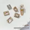 Joias para Unhas Artísticas de Açúcar Rochoso Diamantado Retangular Ângulo Reto Fundo Pontiagudo Diamante Quadrado Cubo de Gelo de Açúcar Pedras Strass para Unhas de Vidro Atacado Strass de Cristal
