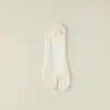 Calcetines de Seda de Hielo con Dedos Separados para Mujer, Calcetines de Verano Finos con Suela de Algodón Absorbentes de Sudor de Dos Dedos, Color Sólido de Corte Bajo Invisibles Antideslizantes Tipo Mocasín