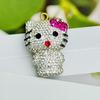 Llavero Colgante de Diamante de Cristal de Gatito Lindo y Juguetón de Dibujos Animados Colgante para Llavero de Bolso de Mujer