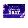 Tela de fondo Feliz Año Nuevo 2027 Tela colgante temática de Año Nuevo Europeo y Americano Pancarta de celebración de festival