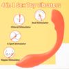 Juguetes sexuales para adultos se pueden doblar para que las mujeres los usen silicona líquida todo en uno control por APP doble cabezal vibración stick AV