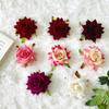 Rosa de franela de imitación, flor de comercio exterior, venta al por mayor, diámetro de 9 cm, esquina de terciopelo, rosa para salón de bodas con arreglo floral, flor de simulación