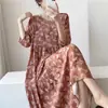 Pijama Extralargo para Mujer Primavera y Otoño Camisón Verano para Mujer Nuevo Pijama de Algodón Seda Talla Grande Vestido de Sensación de Alta Gama