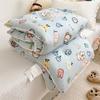 Colcha de punto de algodón con fibra de soja para niños, clase A, para primavera, otoño e invierno, lavable a máquina, individual/doble, suave y acogedora, adecuada para dormitorios de estudiantes, colcha refrescante de verano