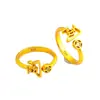 Anillo con un Apellido Aleatorio de los Cien Apellidos Familiares, Enviado con un Apellido Aleatorio, Diseño de Nicho, Moderno, Sencillo, Alto Valor Estético, Anillo Ajustable con Diseño de Moneda de Cobre