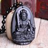 Obsidiana Atacado obsidiana natural benmingfo oito santos padroeiros pingente colar de cristal para homens e mulheres joias