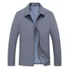 Chaqueta de Negocios con Solapa de Manga Larga para Hombre, Estilo Nuevo de Primavera y Otoño para Hombres de Mediana Edad, Chaqueta a la Moda y Tendencia