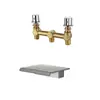 Torneira de banho de fonte termal toda em cobre interruptor de água fria e quente saída de cascata de alto fluxo para piscina de spa três furos para piscina de imersão