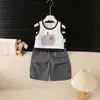 Conjunto de Chaleco para Niños Algodón Sin Mangas Ropa Casual de Verano para Niñas Nuevo Conjunto de Dos Piezas para Niños de Verano