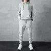 Traje Deportivo Casual para Hombre Moda de Primavera Marca para Hombre Ropa con Capucha de Color Sólido Sudadera de Manga Larga Pantalones Abrigo de Moda para Hombre