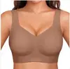 Ropa interior inalámbrica de talla grande para mujer, cobertura total, moldeadora, anti-flacidez, sin costuras, sujetador diario