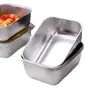 Caja de Almacenamiento de Alimentos de Acero Inoxidable 304, Plato Rectangular con Tapa, Caja de Almacenamiento de Alimentos para Refrigerador, Caja para Congelador, Gran Capacidad