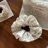 Acessório de Cabelo para Rabo de Cavalo Estilo Mori Doce e Fresco, Scrunchie Dupla Camada de Renda Floral Amarelo Estilo Coreano