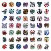 Novo Conjunto de 50 Adesivos de Animais Tropicais Estilo Étnico, Totens Florais Pintados à Mão, Adesivos à Prova d'Água para Decoração de Mala