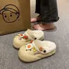 Novas Chinelos Casuais de Inverno/Outono 2026, Confortáveis e Não Cansativos, para Uso Externo, Peludos, Fofos, com Sola Grossa, Fechados na Ponta, para Mulheres