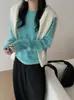 26 Nova Coleção de Outono: Blusa de tricô básica de cor sólida estilo coreano com gola redonda e mangas compridas, versátil para looks casuais e de trabalho, peça base feminina