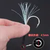 Venta al por mayor de suministros de Luya: anzuelo de hierro con alambre negro de lana para atar, con anzuelo afilado de púas y un solo anillo, equipo de pesca al aire libre.