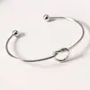 Lele Jewelry Pulsera Abierta de Corazón Nudo Simple Estilo Coreano de Moda Personalidad Temperamento Joyería Popular de Venta Caliente Europea y Americana