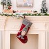 Decoraciones Navideñas Nuevas Transfronterizas Bosque Gris Rojo Muñeco del Viejo Rudolph Calcetín Navideño Calcetín de Regalo de Gama Alta
