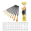 Suministro exclusivo transfronterizo para Amazon: Set de 10 pinceles de plástico de mango largo para pintura DIY infantil para gouache, acrílico y pintura al óleo