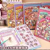 Libro de Pegatinas Decorativas Juego Desafío Little Mochi Patrones Pequeños Pegatinas 3D para Niñas Juguetes para Aliviar el Estrés No Requiere Cortar