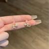 Pendientes coreanos simples de tulipán rosa, perla, estilo retro, temperamento, lujo ligero, nicho, diseño versátil