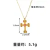 Novo Estilo Coração Cromado Dourado Imitação Cruz de Fogo Colar para Mulheres, Estilo Hip-Hop Corrente de Suéter Ouro de Areia Vietnamita Suprimento de Joias