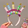 Presente de aniversário infantil: Faixa de cabelo de bolo de morango, faixa de cabelo de desenho animado fofa para meninas, faixa de cabelo de bebê, não aperta a cabeça, acessório de cabelo para menininha