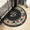 Tapetes de Piso Semisemicirculares Bohemianos Transfronterizos al por Mayor para Entrada de Casa, Resistentes a Manchas, Antideslizantes y de Fácil Cuidado