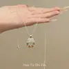 Colar Pingente de Guirlanda com Laço de Ano Novo, Doce e Delicado, Único e de Alto Padrão, Corrente de Clavícula Versátil e Moderna para Mulheres