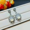 Aretes al por mayor Nuevos Naturales con Baño de Plata 925 Incrustados con Calcedonia Verde Sol, Comparables a Cabujones Rosados Color Jade Aretes Versátiles