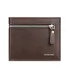 Billetera Corta de Color Sólido Casual para Hombre Bolsillo Frontal Moda Cremallera Ultradelgada Ranura para Billetes Grandes Ranuras Múltiples para Tarjetas Portatarjetas de Monedas de Negocios