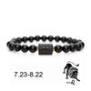 Pulseira popular de casal das 12 constelações, pulseira de constelação com contas, pulseira elástica, presente para homens e mulheres, pulseira das doze constelações