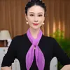 Bufanda de Seda de Color Sólido de Moda para Mujer, Cinta Larga Versátil Arrugada, Delgada y Transpirable para Primavera y Verano, Elegante Pañuelo de Cuello