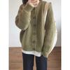 Cardigan Suéter Retrô Gola Redonda Feminino Outono Inverno Estilo Solto Preguiçoso Peça Externa Estilo Japonês Suave Pegajoso Estilo Gentil Casaco Suéter