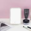 Espejo de Belleza Plegable para Dormitorio, Habitación, Escritorio, Espejo Iluminado Recargable con Luces LED, Control Inteligente Táctil de Tres Colores