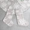 Decoración de árbol de Navidad, calcetines de Navidad de jacquard de felpa gris, calcetines de Navidad con copos de nieve, bolsa de regalo, calcetines de dulces, bolsa de regalo