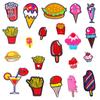 Parche Adhesivo Bordado a Máquina de Helado Hamburguesa Papas Fritas Ropa Pantalones Bolso Sombrero Decorativo Adhesivo de Tela Pegamento Trasero Planchado