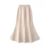 Saia Feminina 100% Lã Pura Cauda de Peixe, Nova Outono/Inverno Cintura Alta Emagrecedora Tricô Versátil Bodycon Midi