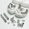 Amuletos para Zapatos Croc, Accesorios para Mujer, Clips para Zapatos DIY, Decoraciones 3D con Pedrería, Clips Desmontables, Estilo de Moda de Influencers