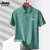Jeep Spirit Jeep Camisa Polo Masculina de Verão Secagem Rápida Seda Gelada Casual de Negócios Gola Lapela Manga Curta Customização